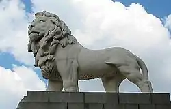 The South Bank Lion at the east end of Westminster Bridge