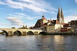 The Stone Bridge and Cathedral St. Peter of Regensburg (UNESCO world heritage)