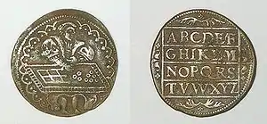 Nuremberg, c. 1553, moneychanger, Ø 28 mm.