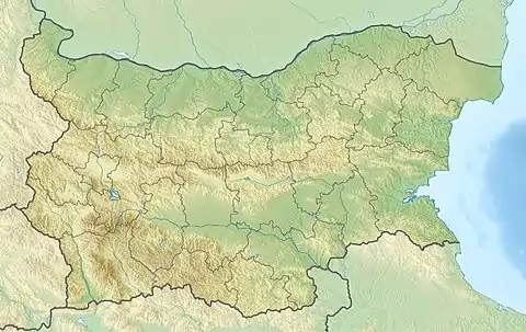 Map showing the location of Yagodinska Cave