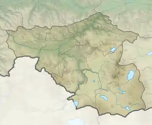 Map showing the location of Borjomi-Kharagauli National ParkGeorgian: ბორჯომ-ხარაგაულის ეროვნული პარკი