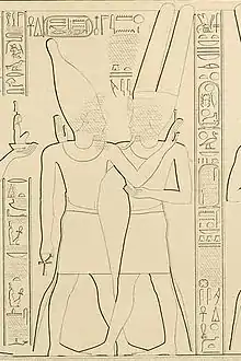 Takelot II (left) and Amun-Ra at Karnak