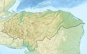 Map showing the location of Río Plátano Biosphere Reserve