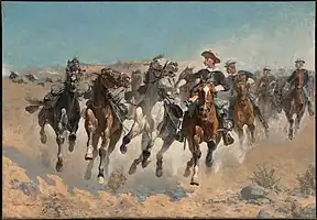 Frederic Remington, Dismounted: The Fourth Troopers Moving the Led Horses, 1890, oil on canvas.