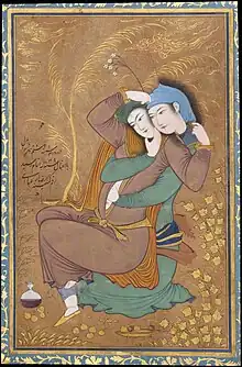 Two Lovers by Reza Abbasi, 1630