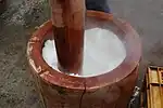 Preparation of mochi in Japan