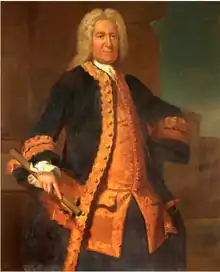 Gov. Richard Philipps's nephew Capt. Erasmus James Philipps, died 1760, 40th Regiment of Foot,  participated in the Battle of Grand Pré and the Cape Sable Campaign, Nova Scotia Council (1730–1760)