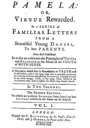 Tolkien was following the tradition of Samuel Richardson's 1740 novel Pamela; or, Virtue Rewarded in the conceit of a found manuscript.