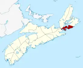 Location of Richmond County, Nova Scotia