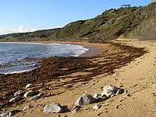 The east end of the beach at Ringstead Bay