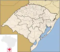 Location of Esperança do Sul in Rio Grande do Sul