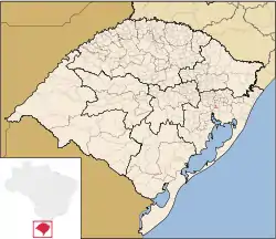 Location in Rio Grande do Sul and Brazil