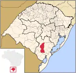 Location of Piratini in Rio Grande do Sul