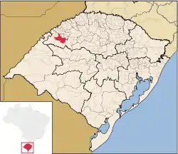 Location in Rio Grande do Sul state