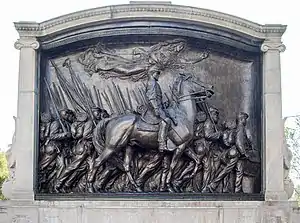 The Robert Gould Shaw Memorial, Boston Common, commemorates Shaw and the Afro-American 54th Massachusetts Volunteer Infantry, St. Gaudens