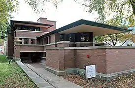 Robie House, Chicago, Illinois, 1908, Frank Lloyd Wright