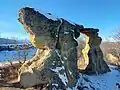 The rocks of Roche Percee in winter