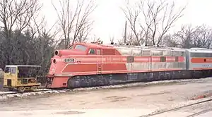 Chicago, Rock Island and Pacific Railroad E6A#630, operated by Midland Railway, at Baldwin City, Kansas on November 28, 2004.