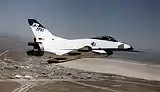 X-31 No. 1 showing its three thrust vectoring paddles (1993)