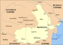 The United Principalities (Romania) 1859–1878, shown in light yellow