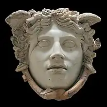 Fig. 14. "Beautiful" gorgoneia, with small head wings and two snakes twined under her chin; the Medusa Rondanini, Munich, Staatliche Antikensammlungen GL 252 (first-second century AD, Roman copy of a Greek original?)