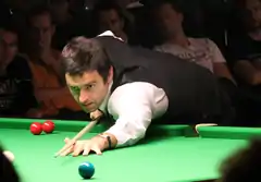 Ronnie O'Sullivan after playing a shot