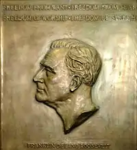 The Franklin Roosevelt plaque in the Recorder of Deeds Building in Washington.