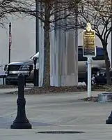 A plaque entitled "The Bus Stop" at Dexter Ave. and Montgomery St. – the place Rosa Parks boarded the bus – pays tribute to her and the success of the Montgomery bus boycott.