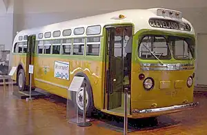 The bus on which Rosa Parks was arrested, an event which started the Montgomery bus boycott