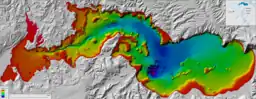 Bathymetric map of Lake Rotoiti