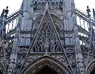 Openwork gable and balustrade, west porch, church of Saint-Maclou, Rouen (1435–1521)