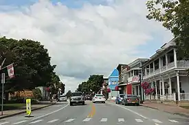 Northbound US 11 along Lake Street at the intersection with Chapman Street