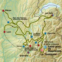 The route of the 2011 Critérium du Dauphiné