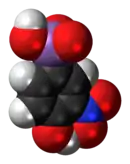 Space-filling model of the roxarsone molecule