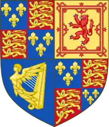 Arms of the Kingdom of England and the Kingdom of Ireland, 1603–1707.[citation needed]