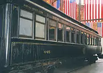 Coach built in 1890 by Pullman for the B&O Royal Blue, now at the B&O Railroad Museum in Baltimore, Maryland