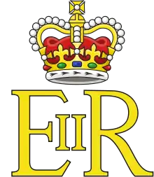 Royal cypher consisting of a Crown above the initials E and R with the figure 2 (in Roman numerals) between them