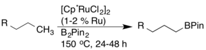 Ru catalyst based borylation