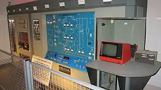 Control panel of the military very low frequency (VLF) transmitter used to communicate with submarines