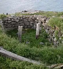 Ruined semi-subterranean house, Naukan, near Cape Dezhnev