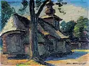 Old Church in Zakopane, oil painting by Edward Rydz-Śmigły.