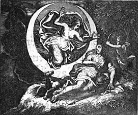 Selene, engraving by François Chauveau.