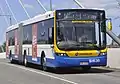 Volvo B8RLEA Optimus (S1638), arriving at the UQ Lakes Bus Station with the "Sorry... Bus Full" destination board.