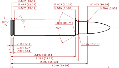 375 Ruger Cartridge SAAMI Schematic