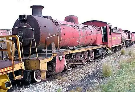 Reboilered Class 3BR, ex SAR no. 1487, as Freegold North Gold Mine no. 9, Odendaalsrus, 29 May 2005