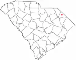 Location of Dillon in South Carolina