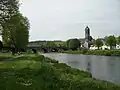 River Tweed looking upstream and towards the town  (2018).