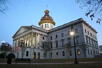 South Carolina State House, Columbia, South Carolina, by John Rudolph Niernsee, 1855