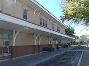 Front view of Stillman Station, a replica of the Clifton Station (Clifton Az.) built in 1901