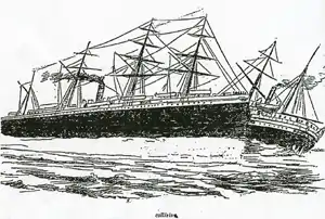 Illustration of the collision from the San Francisco Chronicle